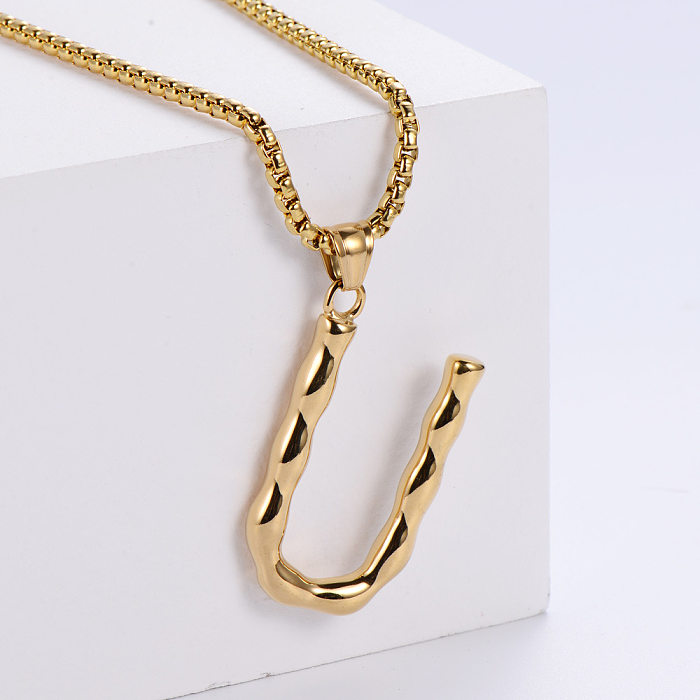 Hip-hop Polished Plating 18K Gold Stainless Steel  Alphabet Pendant Wholesale jewelry