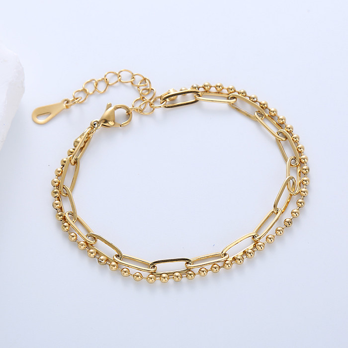 Modern Style Simple Style Star Stainless Steel Patchwork Plating 18K Gold Plated Bracelets
