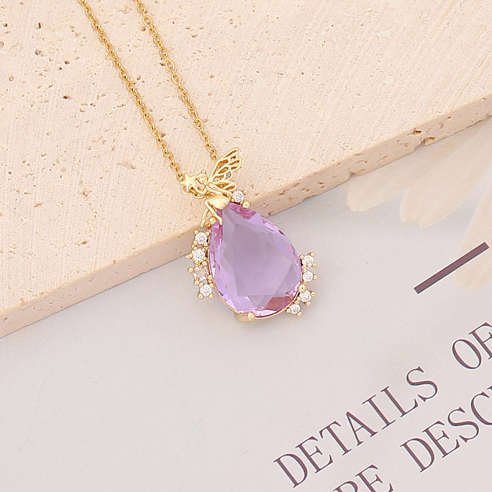 Fashion Water Droplets Stainless Steel  Necklace Plating Stainless Steel  Necklaces