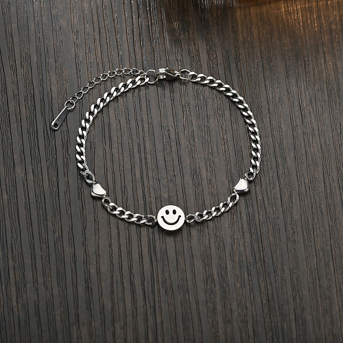 Retro Smiley Face Stainless Steel Bracelets 1 Piece