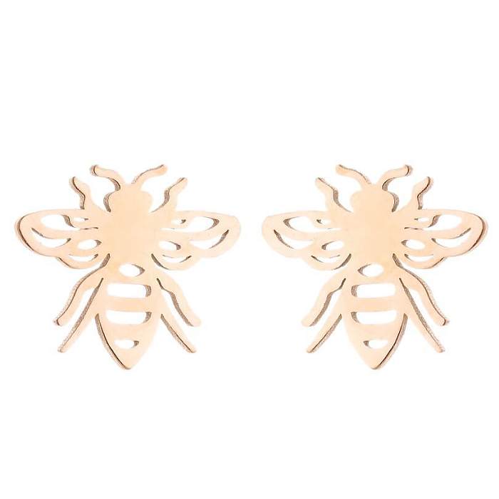 Women'S Simple Style Animal Stainless Steel  No Inlaid Ear Studs Stainless Steel  Earrings