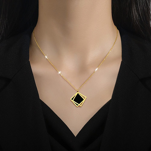 IG Style Simple Style Geometric Stainless Steel Plating Pendant Necklace