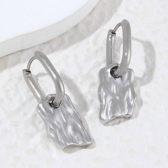 Boucles d'oreilles pendantes en acier inoxydable plaqué or 1 carats, 18 paire, Style Simple, Streetwear, polissage géométrique