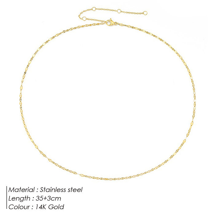 Jewelry Single Layer Chain Necklace Female Creative Stainless Steel  Accessories Necklace 316L Clavicle Chain