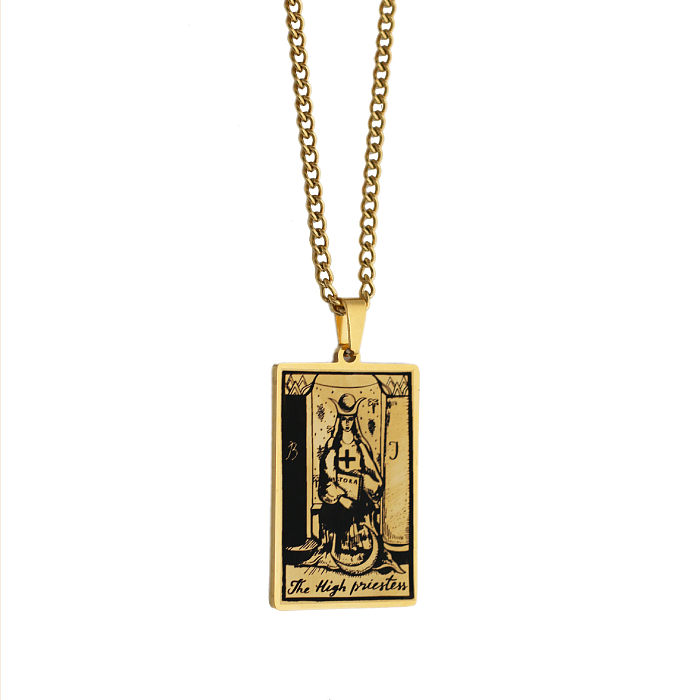 Retro Tarot Stainless Steel  Stainless Steel Plating Necklace