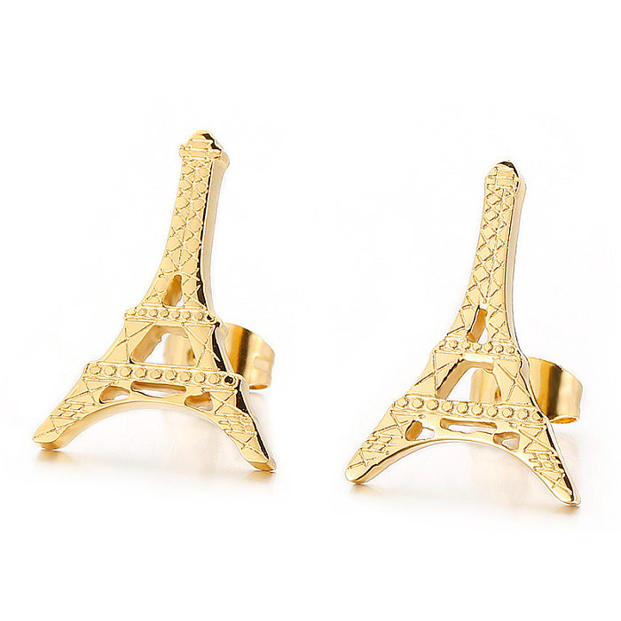 New European And American Fashion Simple Style Personality Pyramid Stainless Steel  Earrings