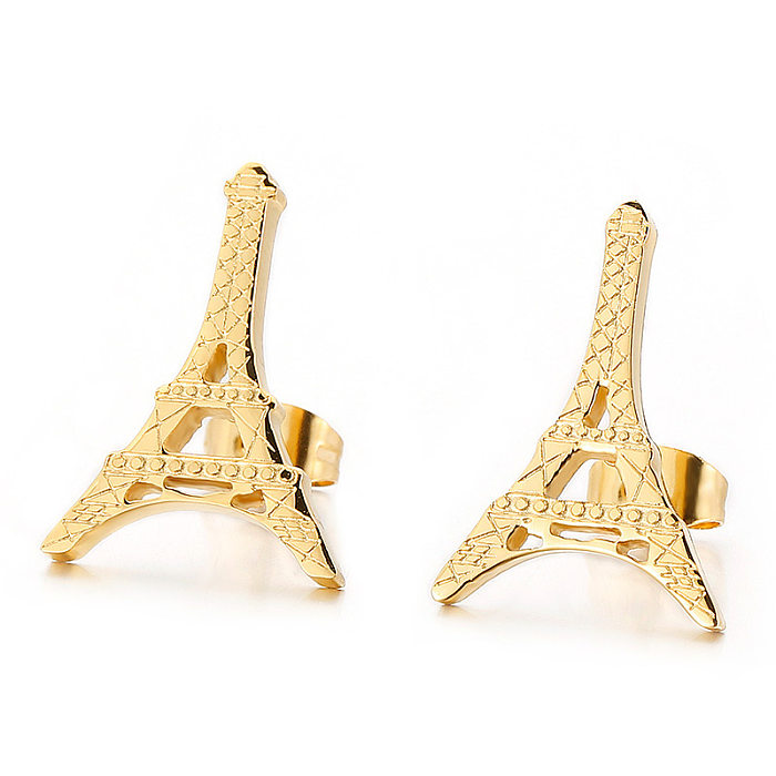 Boucles d'oreilles pyramide en acier inoxydable, Style Simple, mode européenne et américaine, nouvelle collection