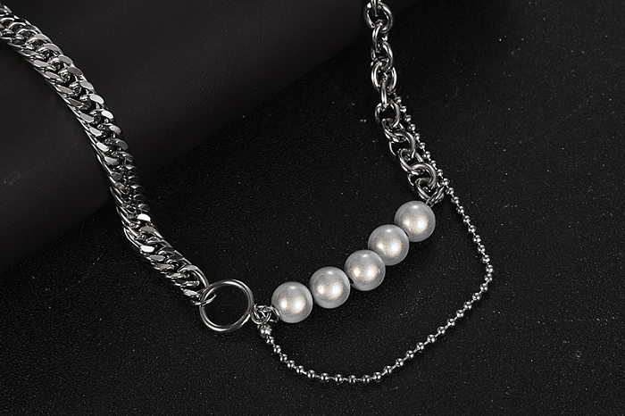 Fashion Solid Color Stainless Steel Necklace In Bulk