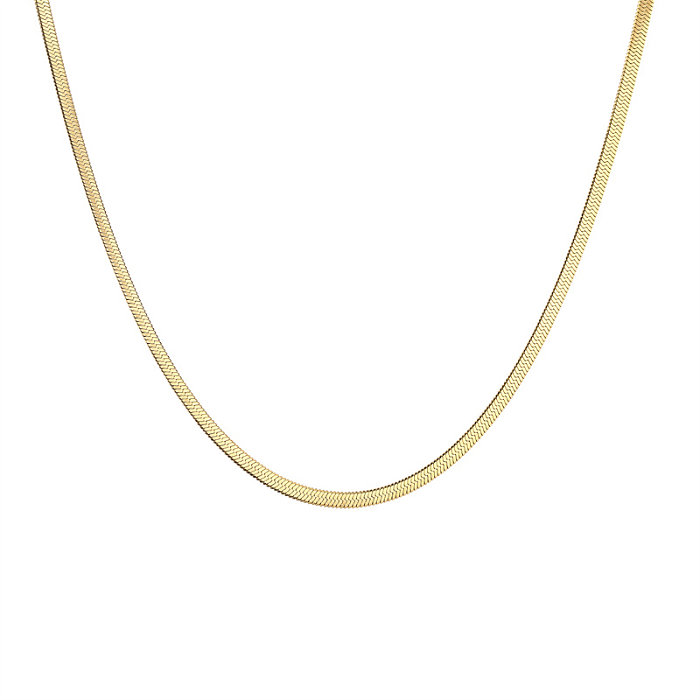 Simple Style Solid Color Stainless Steel  Plating Necklace