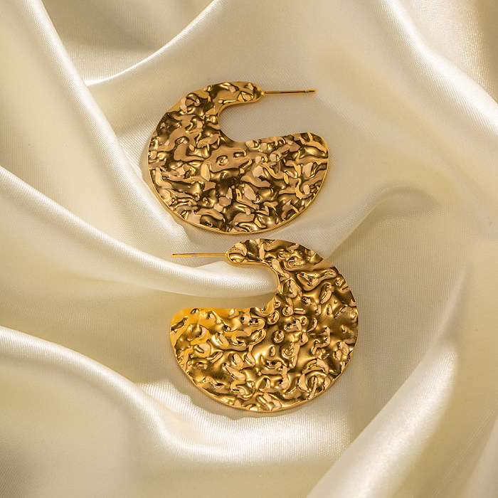 1 par de brincos de orelha banhados a ouro 18K estilo coreano estilo INS geométrico