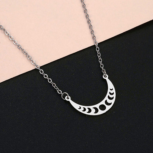 Fashion Moon Stainless Steel  Plating Pendant Necklace 1 Piece