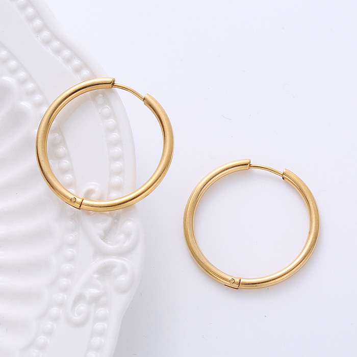1 Pair Casual Classic Style Commute Hexagon Quadrilateral Circle Stainless Steel  Plating Metal Earrings