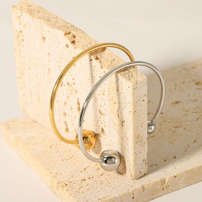 Atacado estilo IG estilo simples cor sólida banhado a ouro 18K pulseira de aço inoxidável