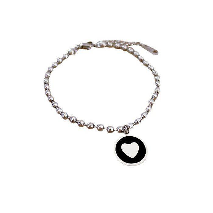 Bracelets patchwork en acier titane en forme de coeur de style simple