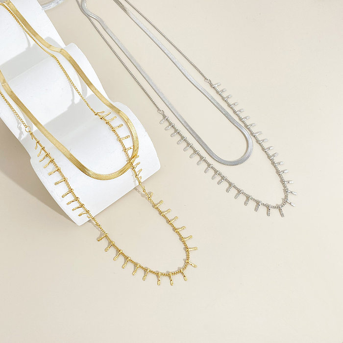 Hip-Hop-Halskette aus Edelstahl mit geometrischer Beschichtung. Halsketten aus Edelstahl