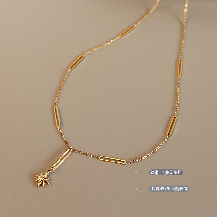 Sechs Sterne Schlüsselbeinkette V-Ausschnitt Mori Quaste Halskette