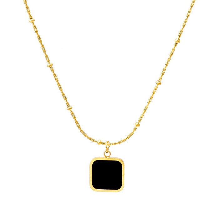 Simple Style Square Stainless Steel Plating 18K Gold Plated Necklace