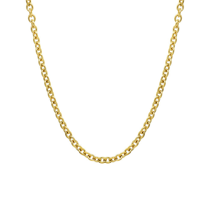Schlichte, mit 18-karätigem Gold überzogene Halskette mit nackter Kette aus Edelstahl