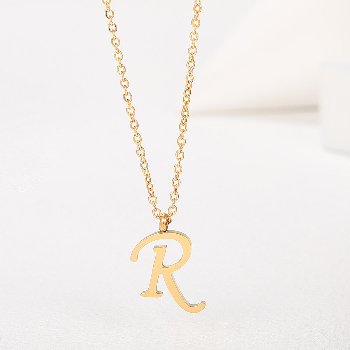 1 Piece Simple Style Letter Stainless Steel  Plating Pendant Necklace