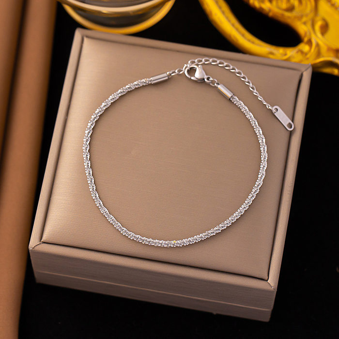 Simple Style Commute Solid Color Stainless Steel Plating Necklace