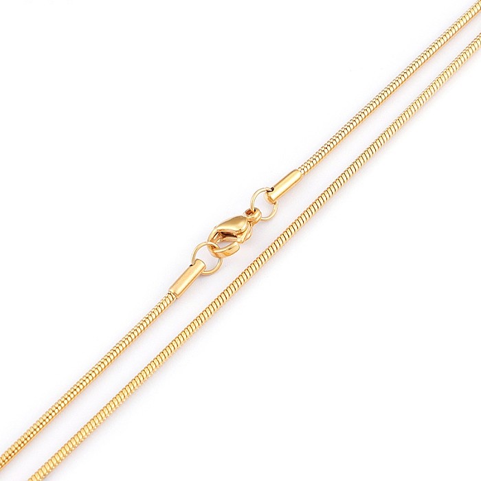 Edelstahl-Halskette, modische runde Schlangenknochenkette