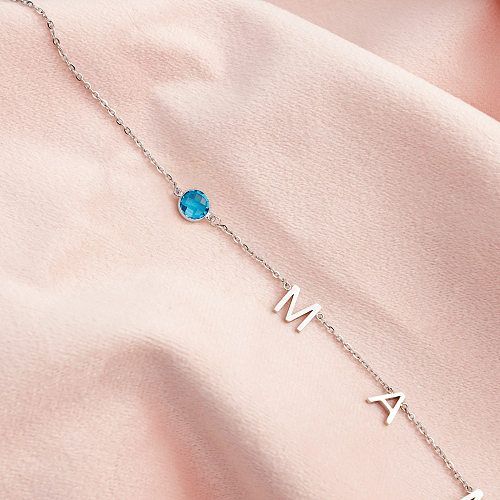 Fashion Letter Stainless Steel  Necklace Inlay Rhinestones Stainless Steel  Necklaces