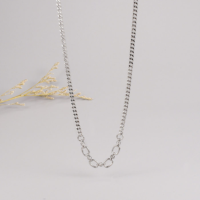 1 Piece Simple Style Solid Color Stainless Steel Plating Necklace