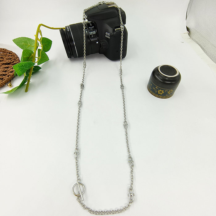 Simple Style Geometric Solid Color Stainless Steel  Necklace In Bulk