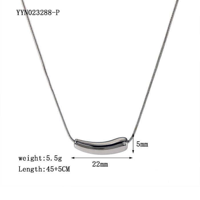 European And American Ins Simple Stainless Steel  Necklace Water Drop Pendant High-Grade Versatile Clavicle Chain Female Stainless Steel Jewelry