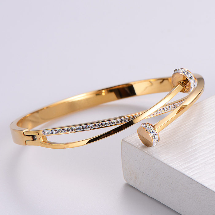 18k Rose Gold Titanium Steel Nail Bracelet Niche Design Sense Jewelry
