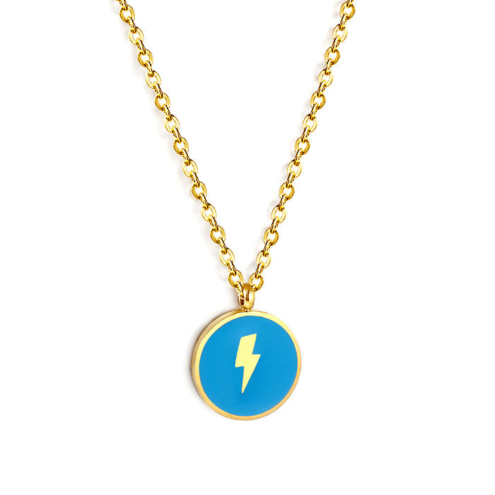 Basic Lightning Fish Tail Stainless Steel  Stainless Steel Gold Plated Pendant Necklace In Bulk