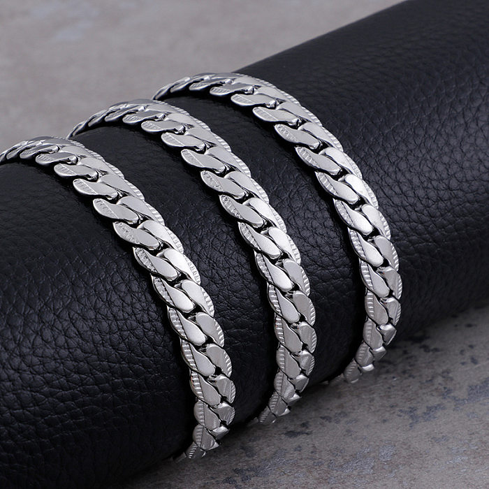 Collar al por mayor de la moda del acero inoxidable del nuevo estilo con la cadena que prensa la cadena plana