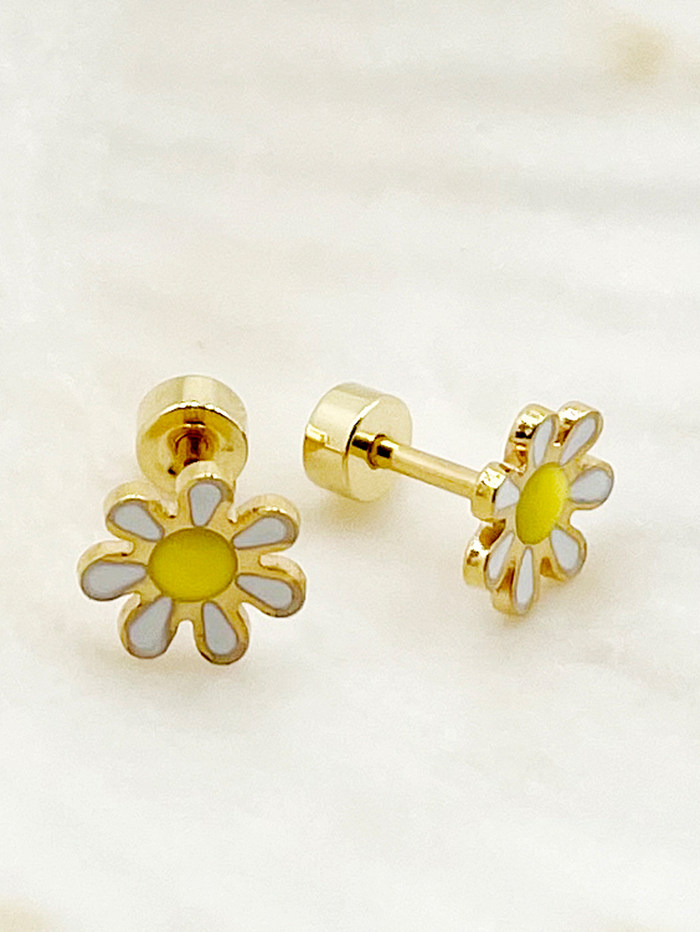 1 Pair Simple Style Geometric Stainless Steel  Inlay Rhinestones Gold Plated Ear Studs