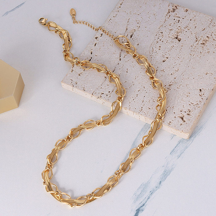 Hiiphop Simple lame d'or enroulement en acier inoxydable collier Bracelet en gros