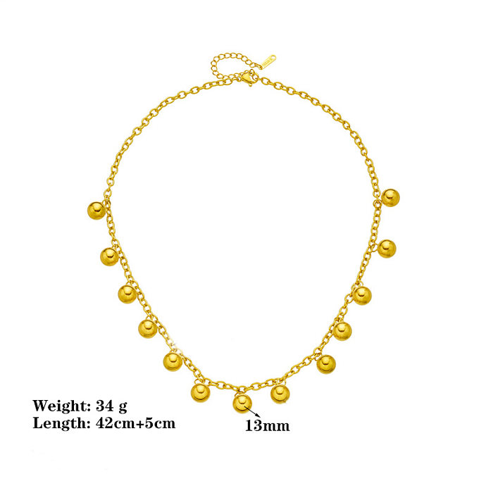 Casual Simple Style Solid Color Stainless Steel Plating Necklace