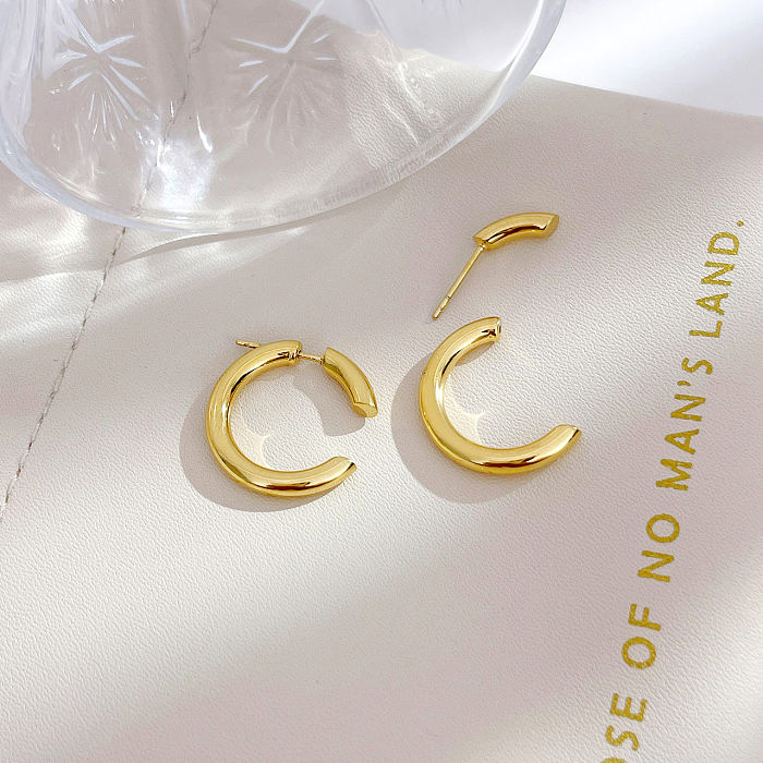 1 Pair Simple Style Geometric Stainless Steel  Gold Plated Earrings