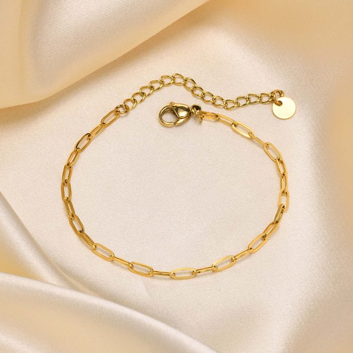 Commute Geometric Stainless Steel Chain Gold Plated Bracelets