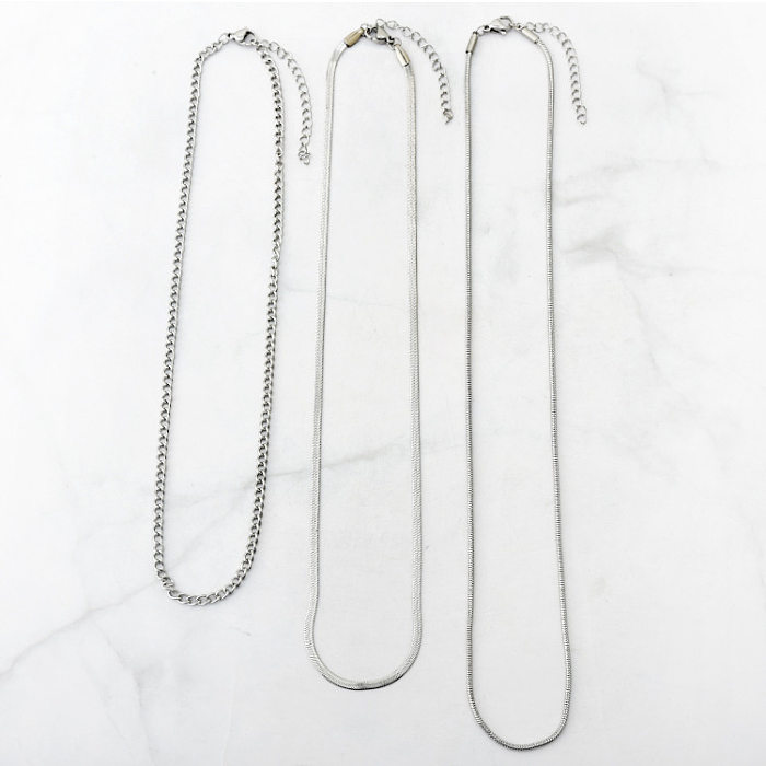 Fashion Geometric Stainless Steel Layered Necklaces Plating Stainless Steel  Necklaces 1 Piece