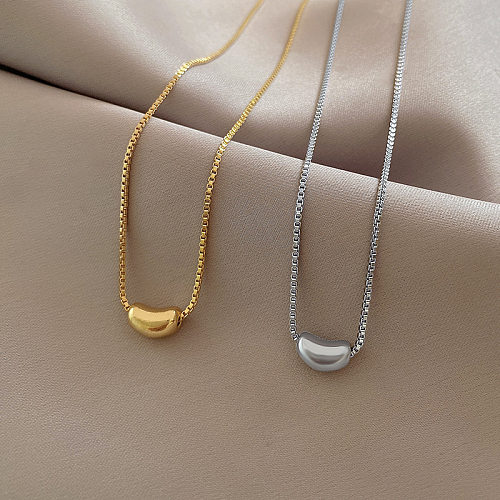 Glam Luxurious Solid Color Pea Stainless Steel Gold Plated Silver Plated Necklace In Bulk