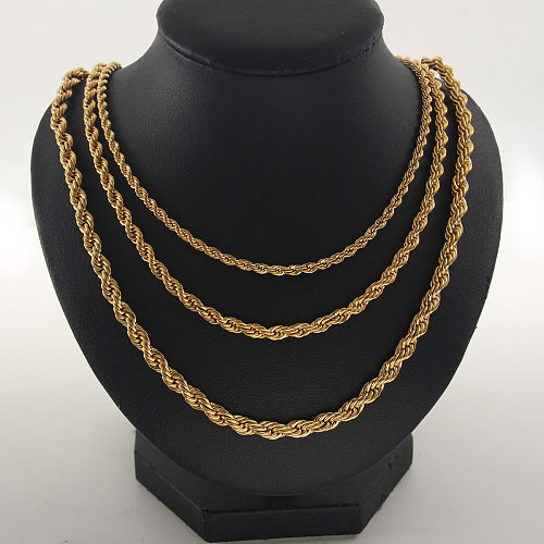 Hip-Hop Vintage Style Solid Color Stainless Steel  Plating Gold Plated Pendant Necklace