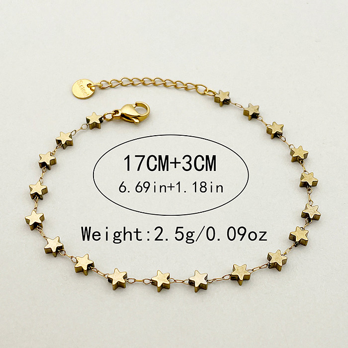 Bracelets plaqués or de placage d'acier inoxydable d'étoile de trajet de style simple