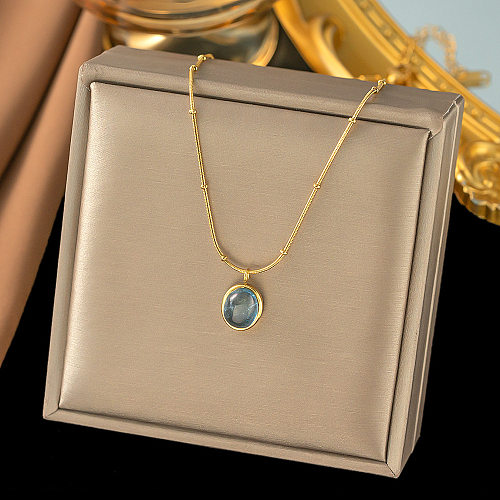 Simple Style Round Stainless Steel Plating 18K Gold Plated Necklace