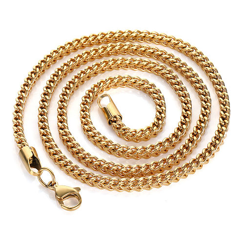 1 Piece Hip-Hop Solid Color Stainless Steel  Plating Necklace