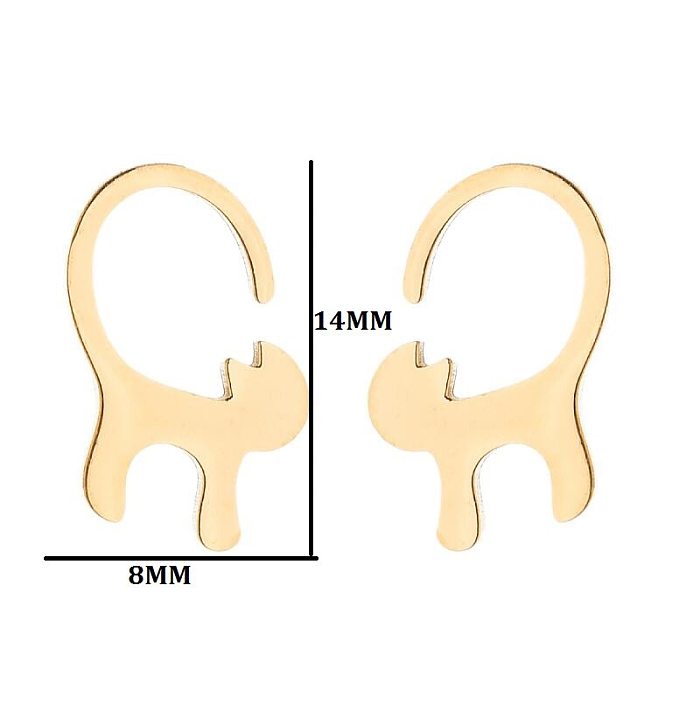 1 Pair Cute Animal Stainless Steel Plating Ear Studs