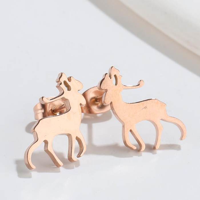 Fashion Christmas Tree Stainless Steel Plating Ear Studs 1 Pair