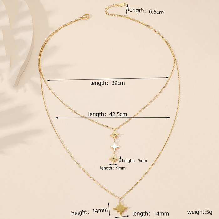 Casual Classic Style Artistic Star Stainless Steel Polishing Plating 18K Gold Plated Necklace