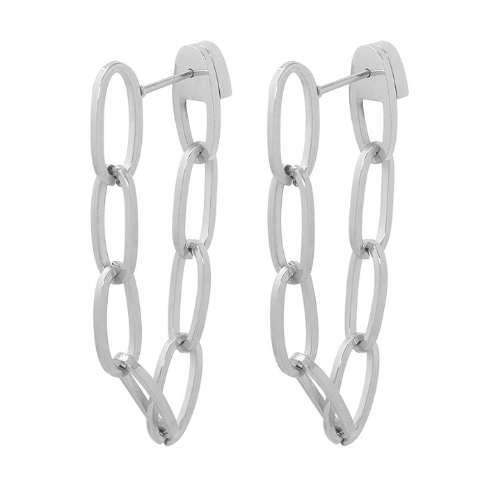 1 Pair Simple Style Square Stainless Steel Plating Earrings