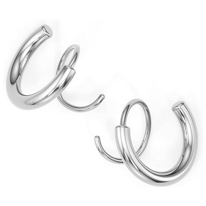 Großhandel 1 Paar schlichte The Answer-Ohrringe aus Edelstahl mit 18 Karat Vergoldung