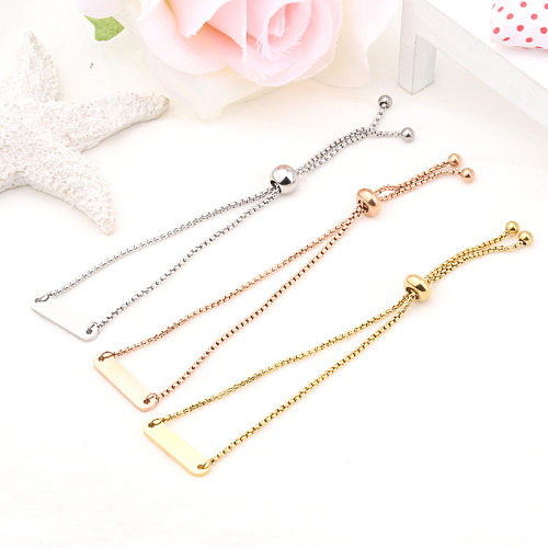 Simple Style Solid Color Titanium Steel Plating Gold Plated Bracelets