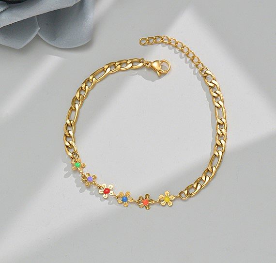 Fashion Heart Shape Stainless Steel Enamel Bracelets